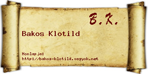 Bakos Klotild névjegykártya